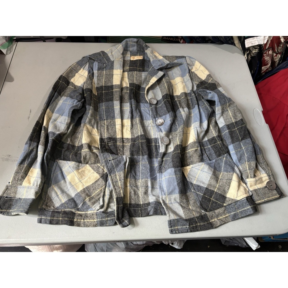 Vintage Pendleton Heritage Virgin Wool 49er Plaid Jacket Size Small Made In USA